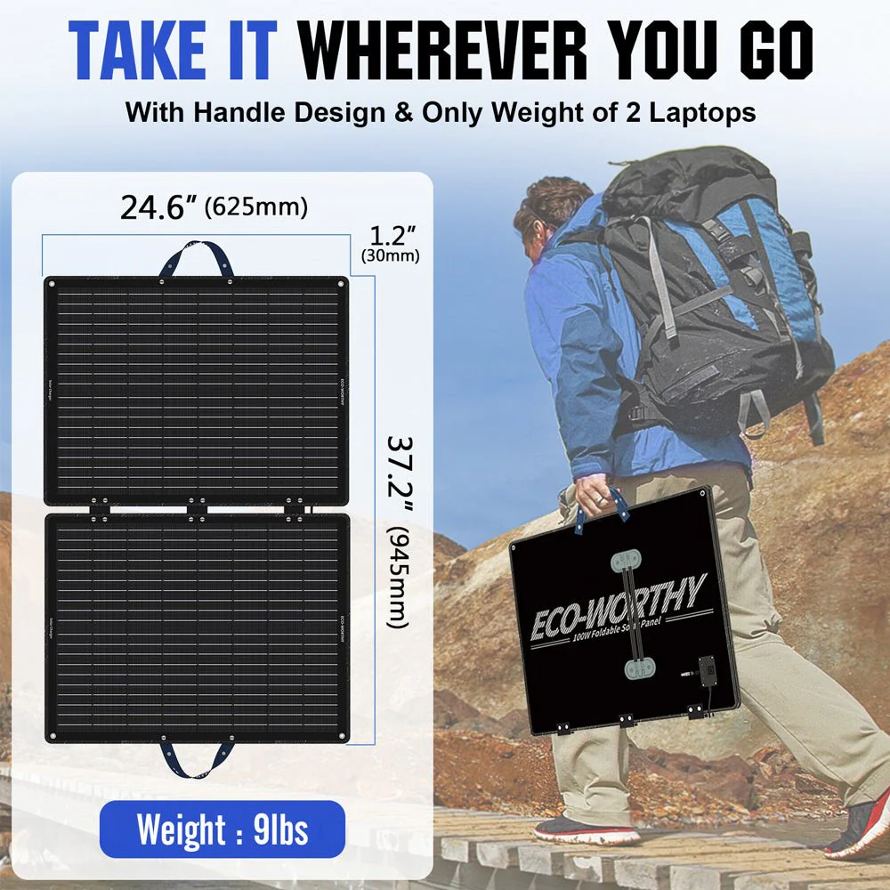 100W 12V Foldable Solar Panel Suitcase - Image 3