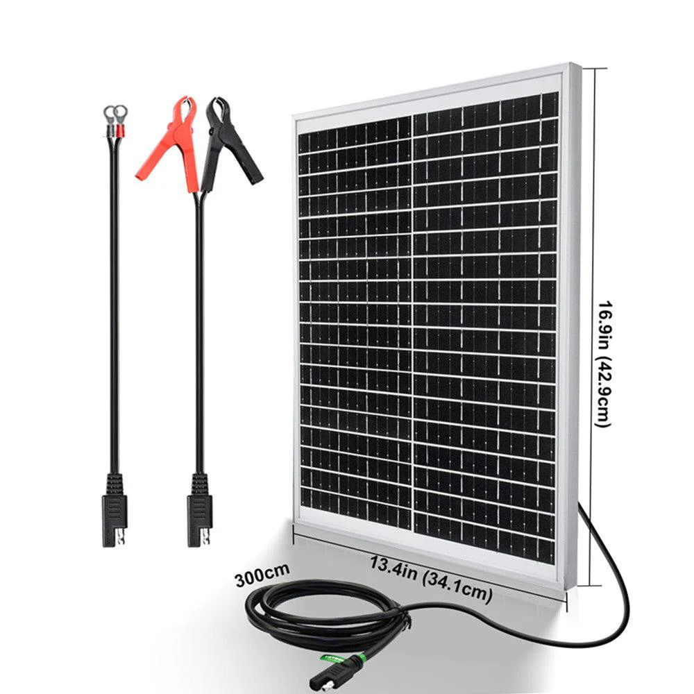 25W 12V Monocrystalline Solar Panel Trickle Charger Kit - Image 3