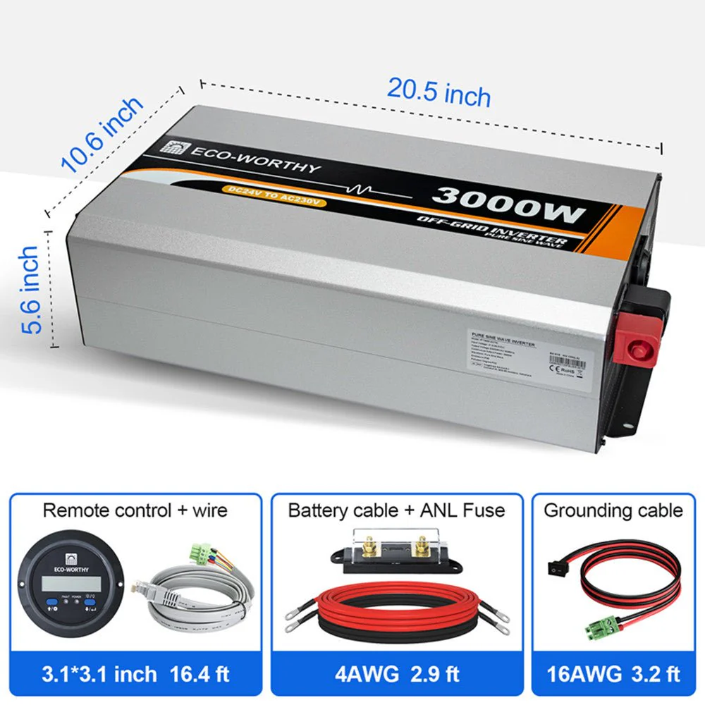 3000W Off Grid Pure Sine Wave Inverter 24V to 110V - Image 5