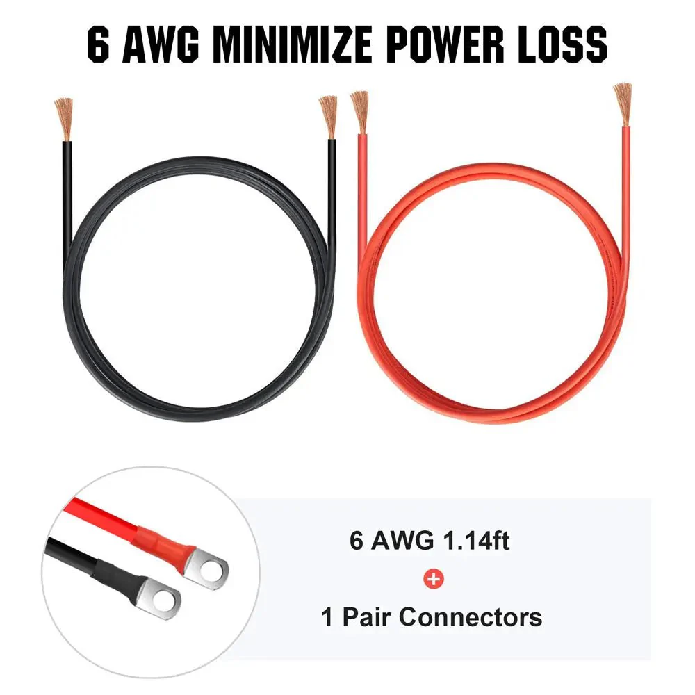 6AWG (16mm²) 13 Inch Battery Interconnect Cable - Image 3