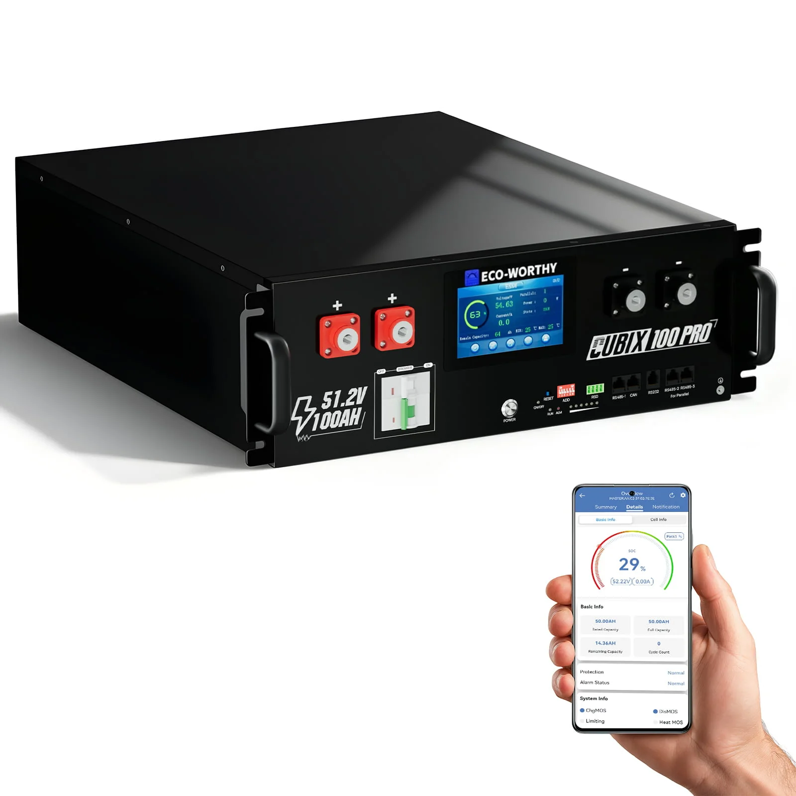 Eco-Worthy Cubix 100 Pro |  51.2V 100Ah Server Rack Battery | -4℉ Charge Available - Image 2