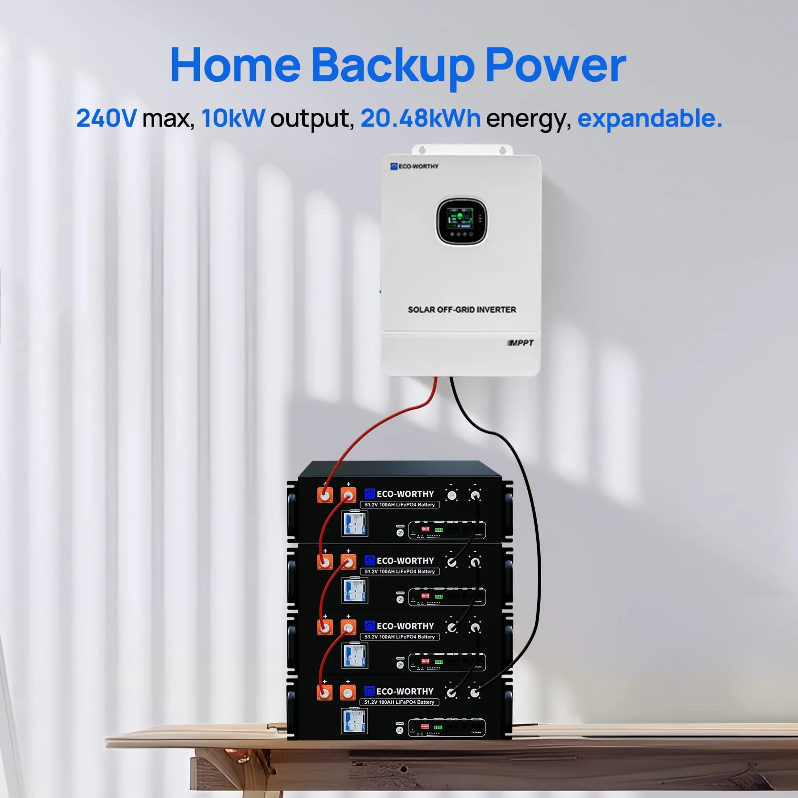 Eco-Worthy 10kW Home Backup Solar Power Bundle | 51.2V 100Ah LiFePO4 Battery and 10000W AIO Inverter - Image 10