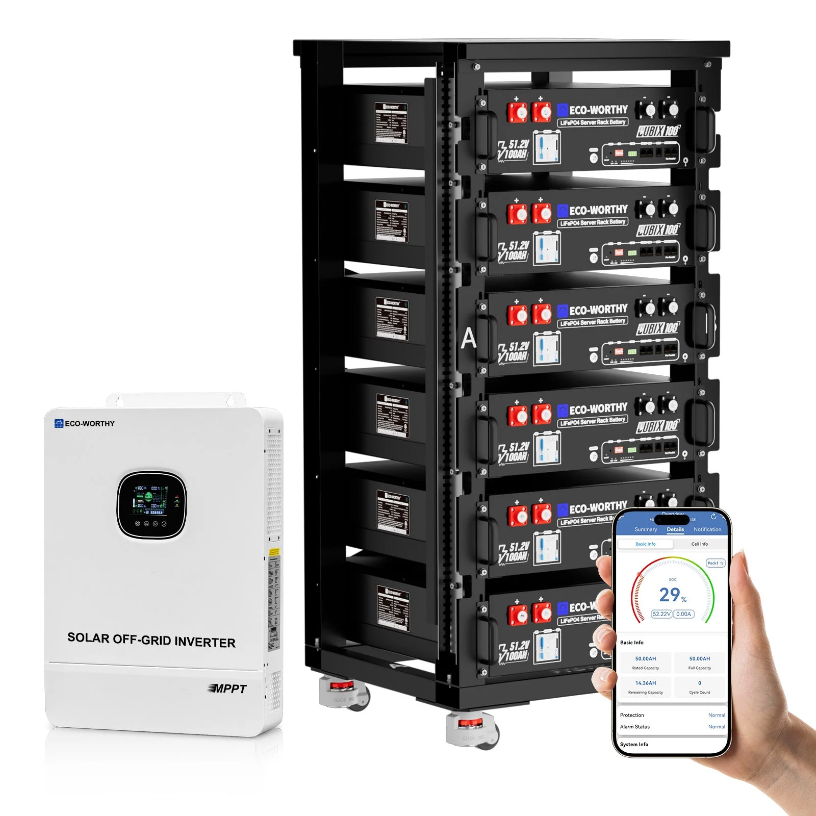 Eco-Worthy 10kW Home Backup Solar Power Bundle | 51.2V 100Ah LiFePO4 Battery and 10000W AIO Inverter - Image 13