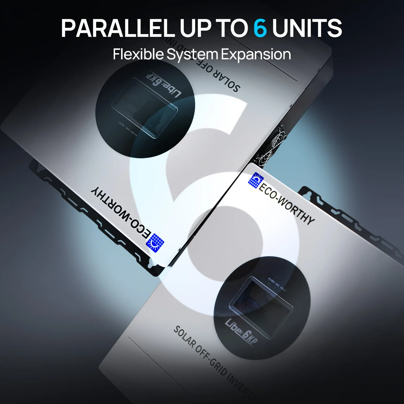 Eco-Worthy 6KW Solar Off-grid Split-phase AIO Inverter | 48Vdc to 120Vac/240Vac | 9kW@500V PV Input - Image 6