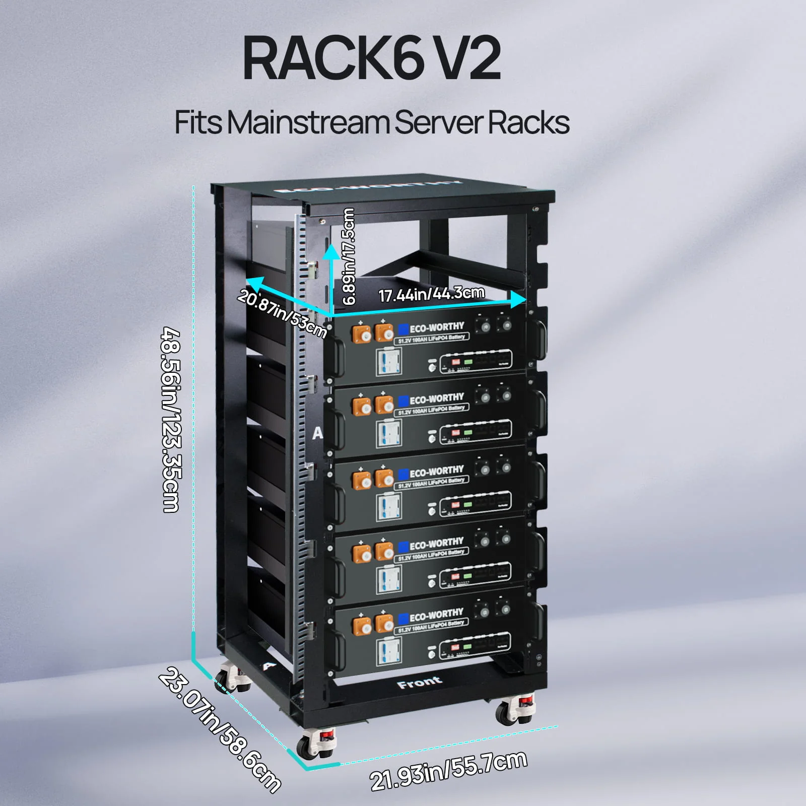 Eco-Worthy RACK6 V2 I 6-Layer Battery Rack With 600A Busbar - Image 2